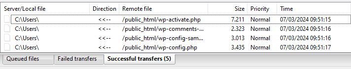 مشاهده وضعیت انتقال فایل ها در فایل زیلا
